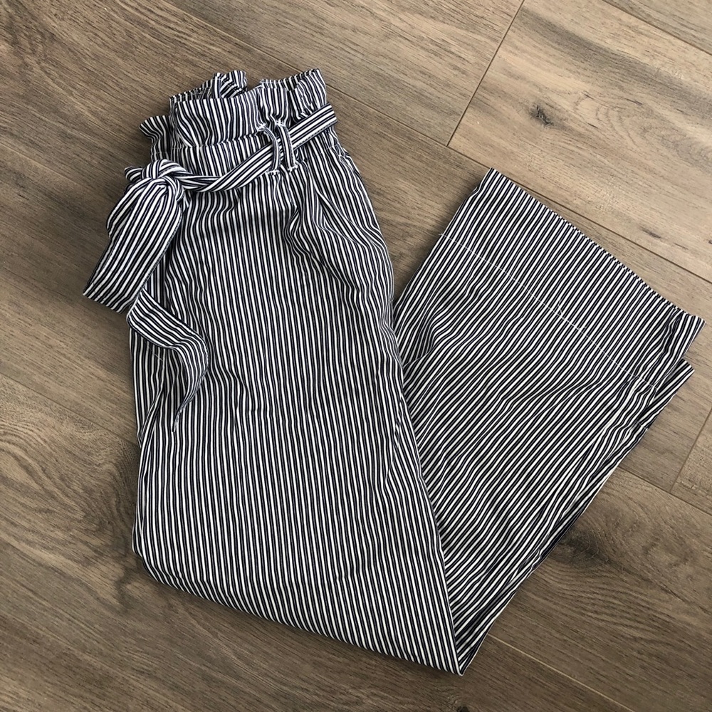 Paper bag wide leg crop